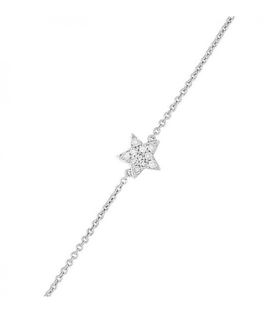 Bracelet Belle étoile Or Blanc et Diamant 0,06ct