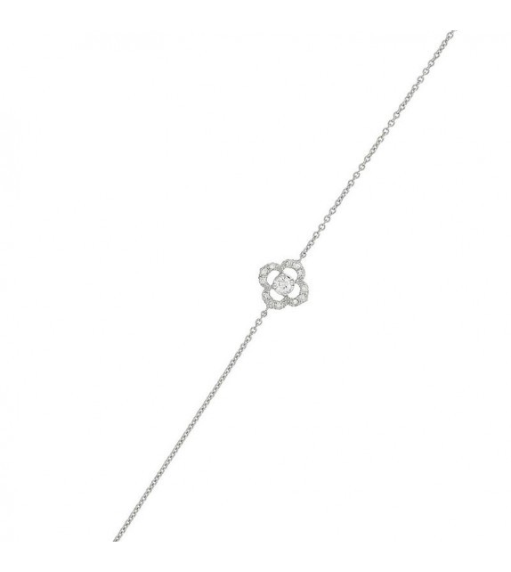 Bracelet Flora Or Blanc et Diamant 0,09ct